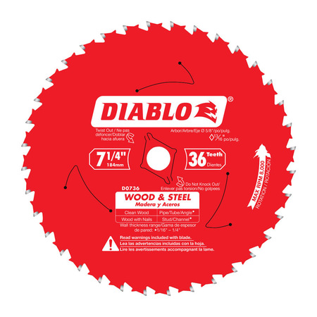 DIABLO WOOD/STEEL SWBD 7.25""36T D0736GPX